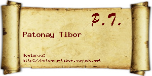 Patonay Tibor névjegykártya